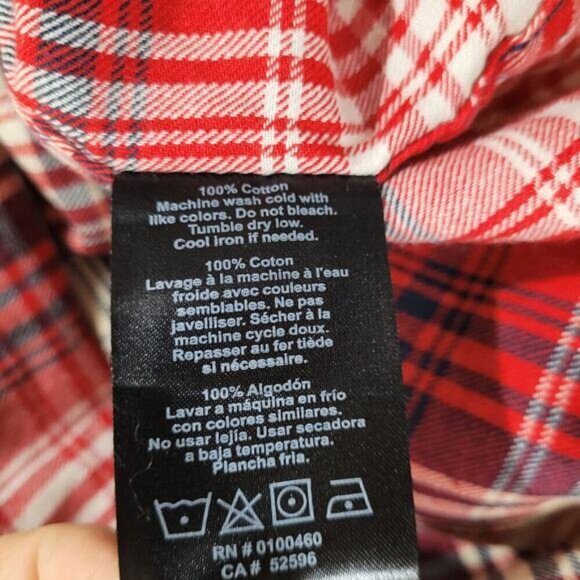 Kavu Billie Jean Button Red and‎ Blue Flannel Plaid Shirt - Size Small - Picture 6 of 11